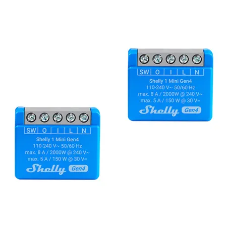 Set of 2 Shelly 1 Mini Gen4 Zigbee/Matter Controllers